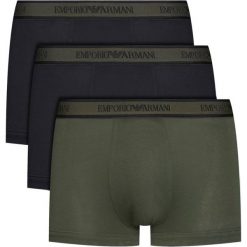 Komplet 3 par bokserek Emporio Armani Underwear 111357 0A717 91420. Zielone bokserki męskie Emporio Armani Underwear, bez wzorów, z elastanu. Za 229,00 zł.