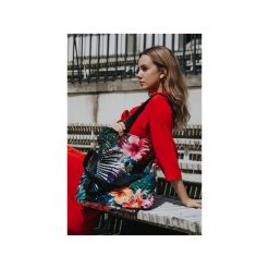 Fantastyczna torebka w egzotyczny wzór, palmy, kwi. Szare torby na laptopa Karolina audycka, w paski, ze skóry, biznesowe. Za 225,00 zł.