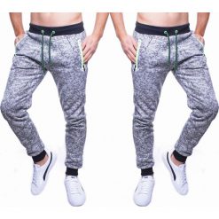 Spodnie męskie dresowe szare jogger Recea. Szare spodnie męskie Recea, na co dzień, s, bez wzorów, z bawełny, sportowe. Za 59,99 zł.