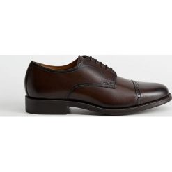 Mango Man - Półbuty skórzane Madrid. Pomarańczowe mokasyny męskie ze skóry, casualowe, z okrągłym noskiem, na sznurówki. Za 349,90 zł.