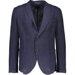 Marynarki męskie slim fit: Marynarka lniana w kolorze granatowym