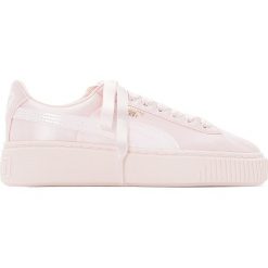 Trampki na grubej podeszwie Jr Basket Platform Tween. Czerwone buty dziewczęce sportowe Puma, z materiału. Za 377,96 zł.