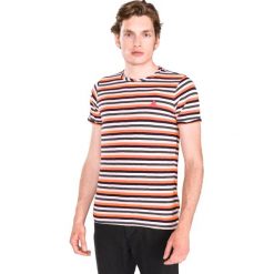 Scotch & Soda Koszulka Pomarańczowy Wielokolorowy. Pomarańczowe podkoszulki męskie Scotch & Soda, l, w paski, z bawełny, bez kołnierzyka, krótkie. Za 176,95 zł.