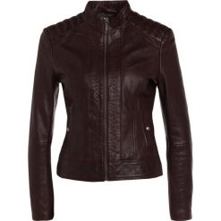 BOSS CASUAL JANABELLE Kurtka skórzana dark brown. Pomarańczowe kurtki damskie BOSS Casual, bez wzorów, ze skóry. W wyprzedaży za 1091,35 zł.