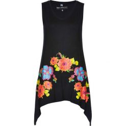 Top bonprix czarny z nadrukiem. Czarne topy damskie bonprix, z nadrukiem. Za 74,99 zł.