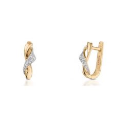 Wyjątkowe Kolczyki - , Diament 0,06ct. Szare kolczyki damskie marki W.KRUK, z diamentem. Za 1490,00 zł.