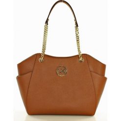 Markowa torebka MICHAEL KORS brązowa. Brązowe kuferki damskie Michael Kors, ze skóry, na ramię. Za 1299,00 zł.