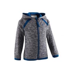 Bluza na zamek do gimnastyki S500 dla maluchów. Szare bluzy niemowlęce DOMYOS, bez wzorów, z elastanu, sportowe, bez rękawów, z kapturem. Za 44,99 zł.