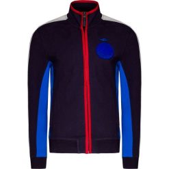 Bluza AERONAUTICA MILITARE. Niebieskie bluzy męskie Aeronautica Militare, z aplikacjami, prążkowane, ze stójką, bez rękawów, bez kaptura. Za 740,00 zł.