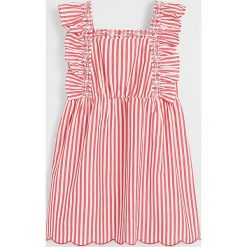 Mango Kids - Sukienka dziecięca Vips. Czerwone sukienki dziewczęce Mango Kids, bez wzorów, z bawełny, bez rękawów, mini, rozkloszowane. W wyprzedaży za 95,90 zł.