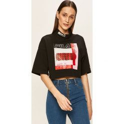 Fila - T-shirt. Czarne bluzki damskie Fila, s, z nadrukiem, z elastanu, z golfem. W wyprzedaży za 149,90 zł.