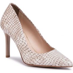 Szpilki OLEKSY - 568/129 Krokodyl Ecri. Brązowe półbuty damskie Oleksy, bez wzorów, ze skóry, eleganckie, bez obcasa, na obcasie, bez zapięcia. W wyprzedaży za 239,00 zł.