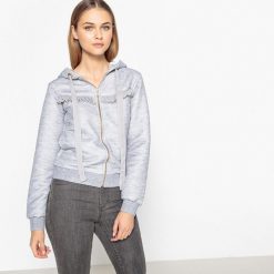 Klasyczna bluza z kapturem. Szare bluzy damskie marki MADEMOISELLE R, l, z bawełny, z długim rękawem, długie, z kapturem. Za 146,96 zł.