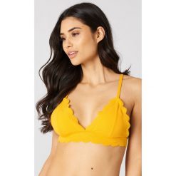 Stroje kąpielowe damskie: Hot Anatomy Góra bikini z wycinanymi brzegami – Yellow