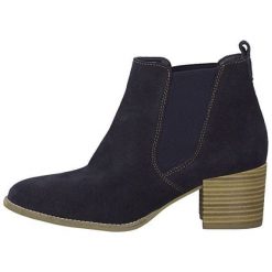 Tamaris Damskie botki 1-1-25342-22-805 Navy (rozmiar 39). Niebieskie botki damskie Tamaris, eleganckie, bez obcasa, bez zapięcia. W wyprzedaży za 209,00 zł.