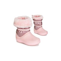 Śniegowce Dziecko Crocs CB LODGEPOINT METALLIC BOOT G. Różowe kozaki dziewczęce Crocs, bez wzorów, bez obcasa. Za 239,00 zł.