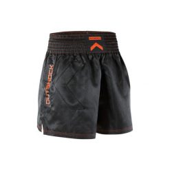 SPODENKI KICK BOXING 500 czarne na treningi i zawody. Czarne spodenki i szorty męskie OUTSHOCK, l, bez wzorów, z poliesteru. Za 59,99 zł.