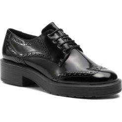 Oxfordy GEOX - D Kenly D D849PD 03854 C9999 Black. Czarne półbuty damskie Geox, bez obcasa, na płaskiej podeszwie, bez zapięcia. W wyprzedaży za 359,00 zł.