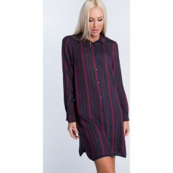 Sukienka koszulowa w paski ALZ3076. Szare sukienki damskie Fasardi, s, w paski, z koszulowym kołnierzykiem, bez rękawów, koszulowe. Za 99,00 zł.