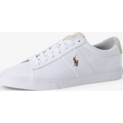 Polo Ralph Lauren - Tenisówki męskie z dodatkiem skóry, biały. Białe trampki męskie Polo Ralph Lauren, z haftami, ze skóry, bez zapięcia. Za 359,95 zł.