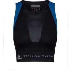 Top ADIDAS BY STELLA McCARTNEY HEAT.RDY. Czarne topy damskie adidas by Stella McCartney, s, z nadrukiem, z tkaniny, z okrągłym kołnierzem. Za 270,00 zł.