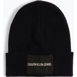 Calvin Klein Jeans - Czapka damska z dodatkiem kaszmiru, niebieski. Niebieskie czapki damskie Calvin Klein Jeans, z jeansu. Za 179,95 zł.