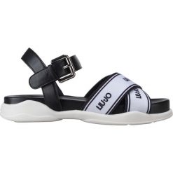 Liu Jo Star 01 Sandały Czarny Biały. Czarne sandały damskie Liu Jo, w paski, ze skóry, retro, bez obcasa, z paskami. Za 507,95 zł.