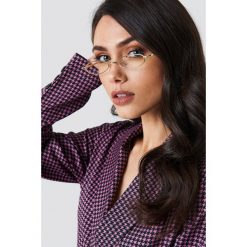 Okulary przeciwsłoneczne damskie: NA-KD Trend Owalne okulary przeciwsłoneczne retro – Gold