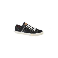 Czarne tenisówki męskie Wrangler. Czarne trampki męskie bez wzorów, z gumy, sportowe, bez zapięcia. Za 159,90 zł.
