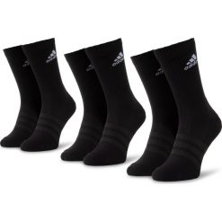 Zestaw 3 par wysokich skarpet unisex adidas - Cush Crw 3Pp DZ9357 Black/Black/White. Czarne skarpetki damskie Adidas, bez wzorów, z elastanu. Za 49,00 zł.