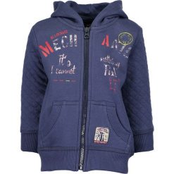 Bluza w kolorze granatowym. Niebieskie bluzy niemowlęce BLUE SEVEN Kids, z nadrukiem, prążkowane, bez rękawów, bez kaptura. W wyprzedaży za 39,95 zł.
