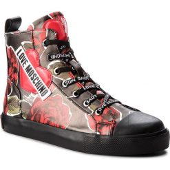 Trampki LOVE MOSCHINO - JA15023G16IL300A Rose Nero. Czarne półbuty damskie skórzane Love Moschino, bez wzorów, bez zapięcia. W wyprzedaży za 459,00 zł.