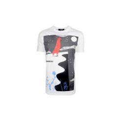 T-shirty z krótkim rękawem Dsquared S71GD0558. Białe t-shirty męskie Dsquared, s, bez wzorów, bez kołnierzyka, krótkie. Za 489,00 zł.
