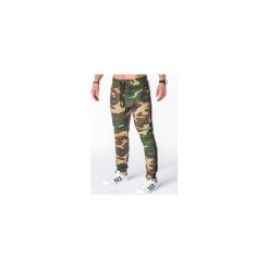 Joggery męskie: SPODNIE MĘSKIE JOGGERY P670 – MORO