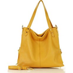 Marco mazzini torebka skórzana italian shopper bag z zamkami po bokach żółty szafranowy. Żółte torby damskie na zakupy MAZZINI, w paski, ze skóry, biznesowe, bez dodatków. W wyprzedaży za 319,00 zł.