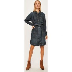 Polo Ralph Lauren - Sukienka. Niebieskie sukienki damskie Polo Ralph Lauren, na co dzień, bez wzorów, z bawełny, casualowe, polo, z długim rękawem, długie, mini, rozkloszowane. W wyprzedaży za 799,90 zł.