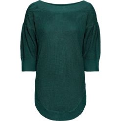 Sweter z krótkim rękawem bonprix głęboki zielony. Zielone swetry damskie marki bonprix, bez wzorów, z krótkim rękawem, krótkie, bez kaptura. Za 89,99 zł.