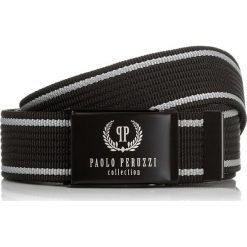 CZARNY PASEK MĘSKI PAOLO PERUZZI. Czarne paski męskie Paolo Peruzzi, w paski. Za 29,90 zł.