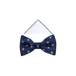 Granatowa mucha w ptaszki A306. Białe muszki męskie Modini Moda Męska, na co dzień, bez wzorów, z bawełny, eleganckie. Za 49,50 zł.