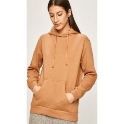 Answear - Bluza. Brązowe bluzy damskie ANSWEAR, s, bez wzorów, z bawełny, bez rękawów, z kapturem. W wyprzedaży za 79,90 zł.