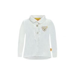 Steiff Girls Bluza bright white - biały - Gr.92. Białe bluzy niemowlęce Steiff, z aplikacjami, z bawełny, bez rękawów, bez kaptura. Za 165,00 zł.
