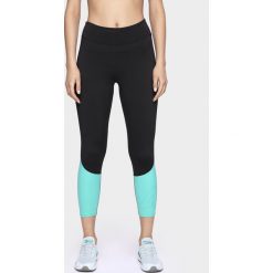 Legginsy treningowe damskie. Spodnie damskie 4f, bez wzorów, z dzianiny. Za 129,99 zł.