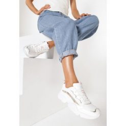 Białe Sneakersy Nysanele. Białe buty sportowe damskie Born2be, bez wzorów, sportowe. Za 109,99 zł.