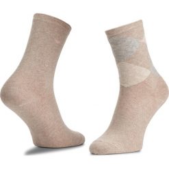 Zestaw 2 par wysokich skarpet damskich TOM TAILOR - 9879 35-38 Argyle Beige Mel 792. Brązowe skarpetki damskie Tom Tailor, bez wzorów, z elastanu. Za 29,00 zł.