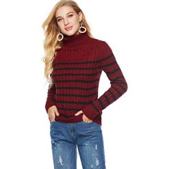 Sweter w kolorze bordowym. Czerwone swetry damskie Swetry na chłodne dni, bez wzorów, bez rękawów, bez kaptura. W wyprzedaży za 119,95 zł.
