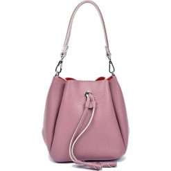 Torebki klasyczne damskie: Skórzana torebka w kolorze różowym – (S)19 x (W)20 x (G)14 cm