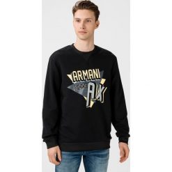 Armani Exchange Bluza Czarny. Czarne bluzy męskie Armani Exchange, xl, z nadrukiem, z bawełny, bez kołnierzyka, bez rękawów, bez kaptura. Za 571,95 zł.
