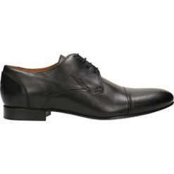 Półbuty PORFIRIO. Czarne buty wizytowe męskie Gino Rossi, bez wzorów, ze skóry, eleganckie, na sznurówki. Za 539,90 zł.