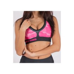 Topy sportowe damskie: SFD Crop-top damske siatka róż czarny r.M (59755)