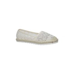 Espadryle Casu Beżowe espadryle koronkowe z kryształkami H-6560. Brązowe espadryle damskie marki Casu, z koronki. Za 49,99 zł.